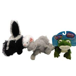 Lot of 4 GANZ Webkinz Lil Kinz Plush Elephant Skunk Mouse Frog NO CODES